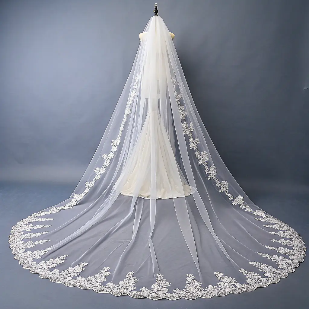 Lace Veil with Embroidery